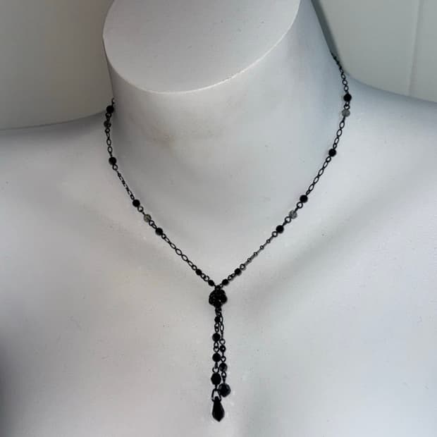 Anna Sui 안나수이 오리엔탈 플라워 드롭 큐빅 목걸이