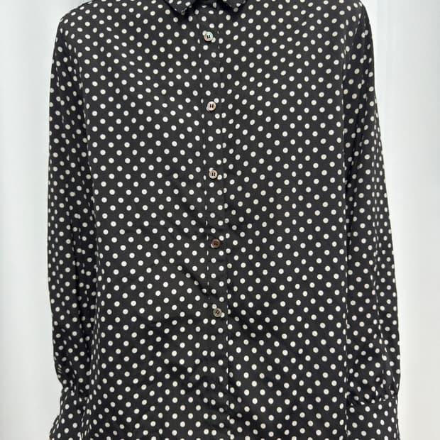 comme ca brown dot shirt