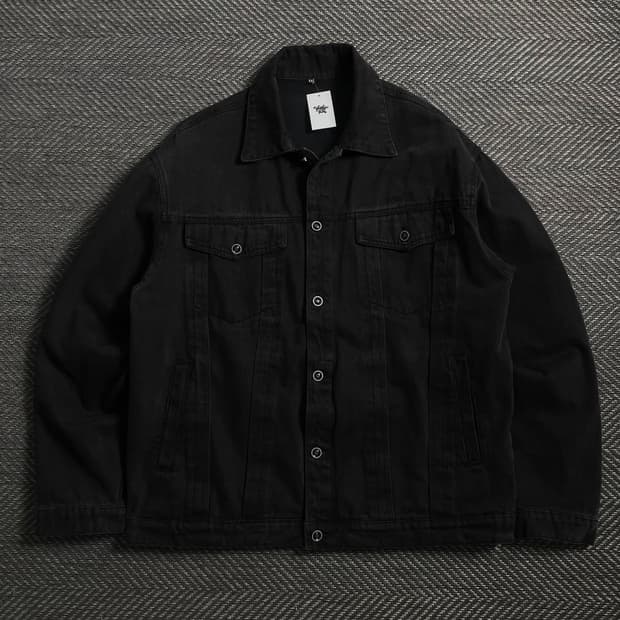빈티지 흑청 데님 트러커 자켓 o 4323