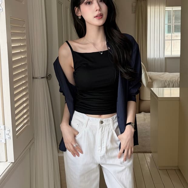 슬로우앤드 투데이 에어썸머 와이드팬츠 화이트