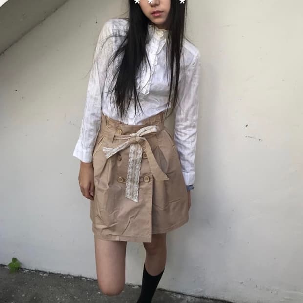 빈티지 트렌치 스커트