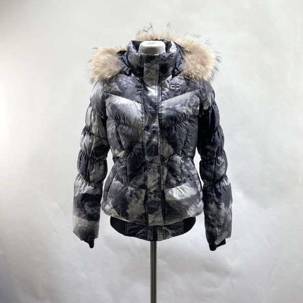 센터폴 여성 구스다운패딩자켓 흰검 90