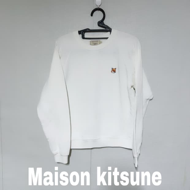 메종키츠네 화이트 봄 공용 맨투맨