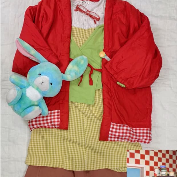 빈티지 5p 일본 하구미 모리걸 코디셋 코디세트 한텐