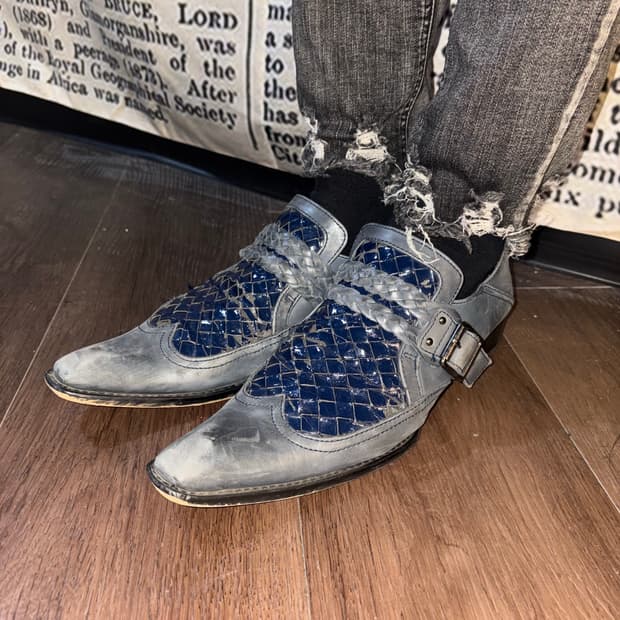 Tornado mart blue Crocodile Leathe shoes