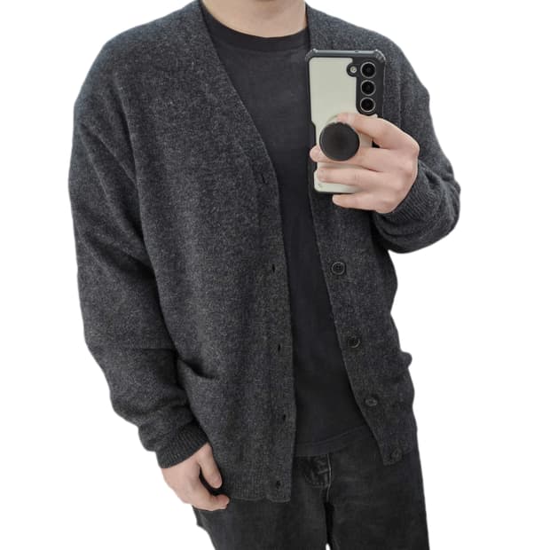 L 유니클로 90's 가디건 울마크 Fine new wool 100