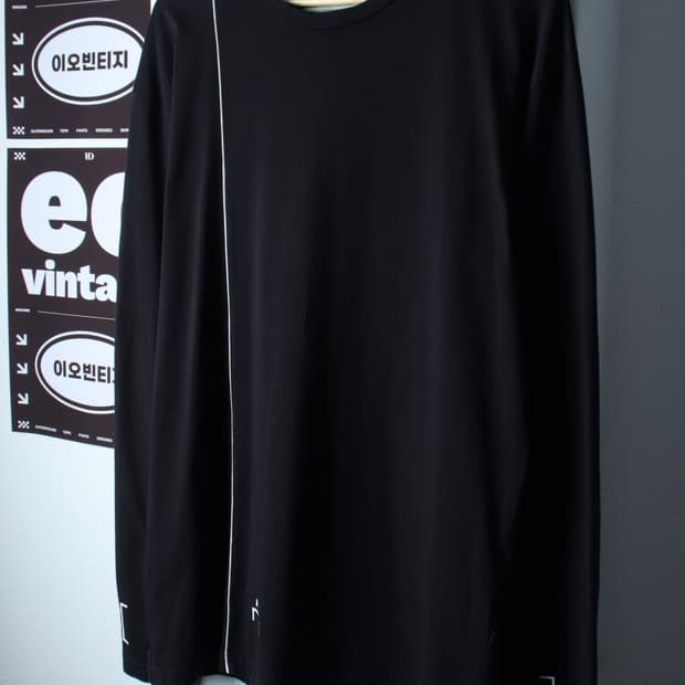 (M-XL) 어콜드월 긴팔티셔츠 백 빅로고 블랙 스트릿-H36947