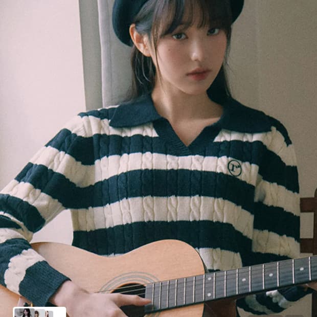 로라로라 스트라이프 니트