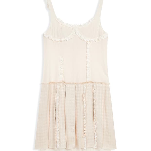 오픈 와이와이 FLAPPER PLEATS DRESS IVORY