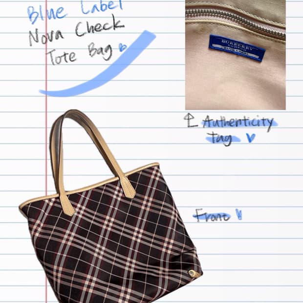 Burberry Blue Label Nova Check Tote Bag