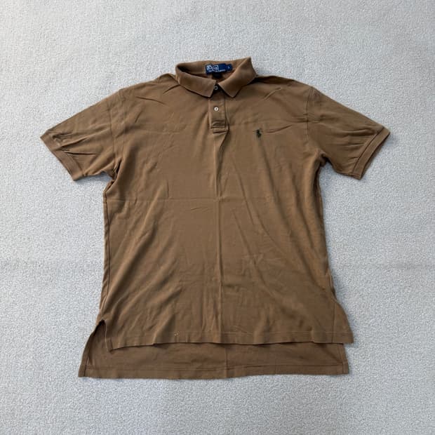 L 폴로랄프로렌 브라운 반팔 폴로티 0225T1