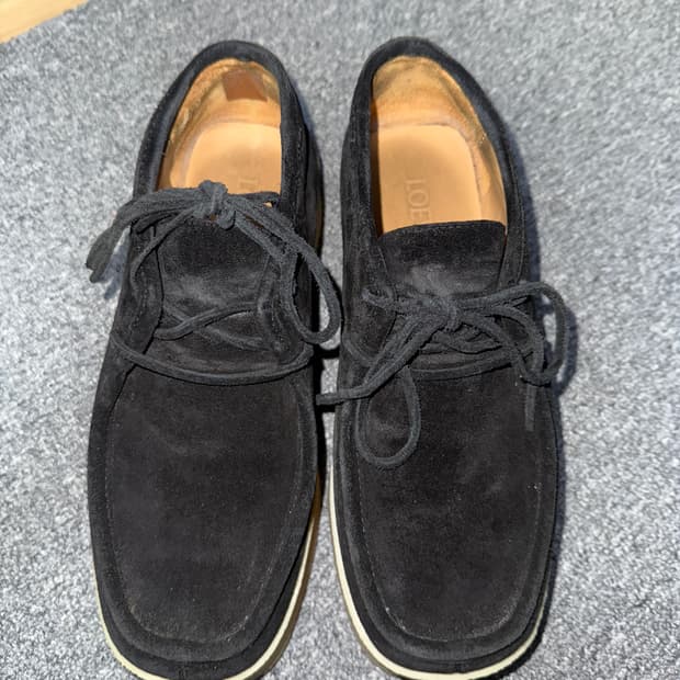 [40] 로에베 웨지 레이스업 블랙