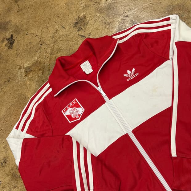 아디다스 레드 페루 져지 트랙탑 100