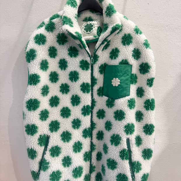 vintage 보아 뽀글이 클로버 집업베스트