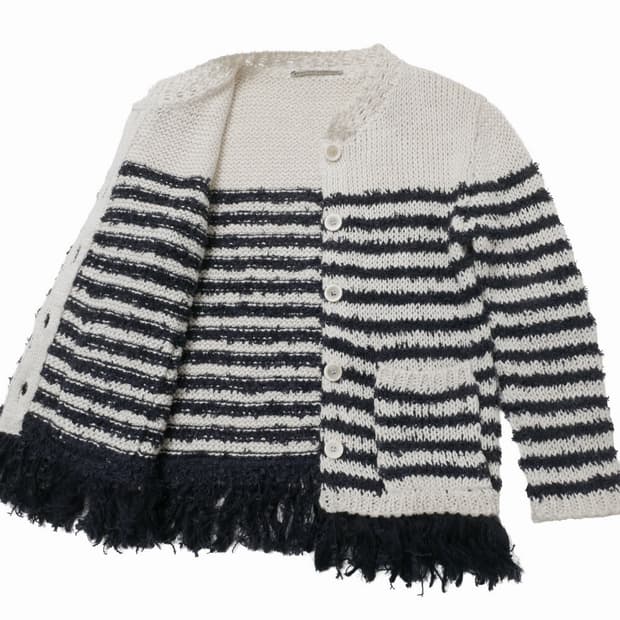 ermanno scervino stripe fringe cardigan