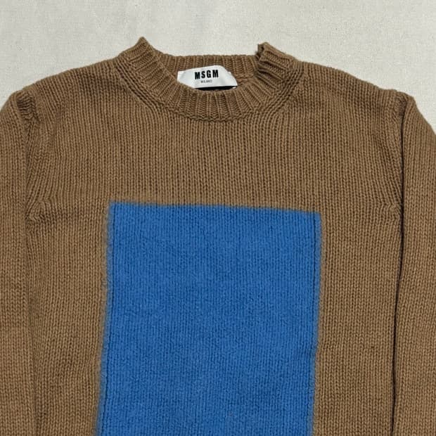 M MSGM 브라운 울 니트