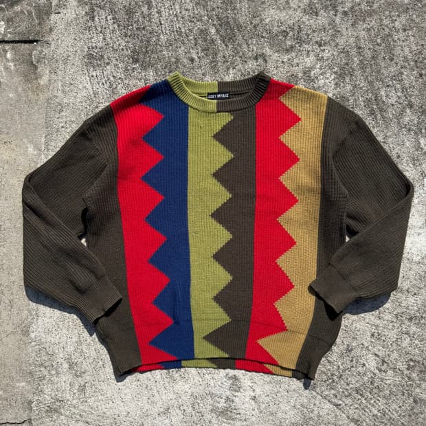 [M~L] Issey Miyake 이세이미야케 컬러블록 니트