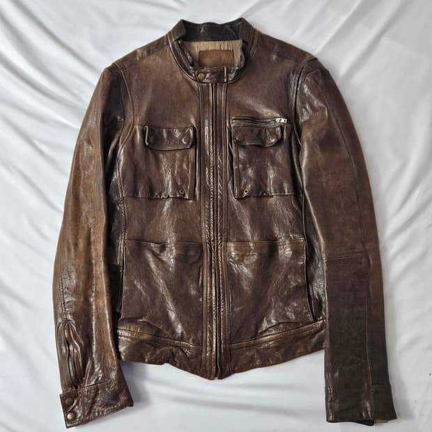 TIME 타임옴므 양가죽 램스킨 레더자켓 라이더 가죽 벨트