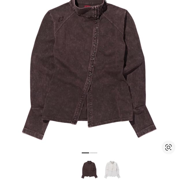 미스치프 워시드 저지 셔츠 퍼플브라운 S