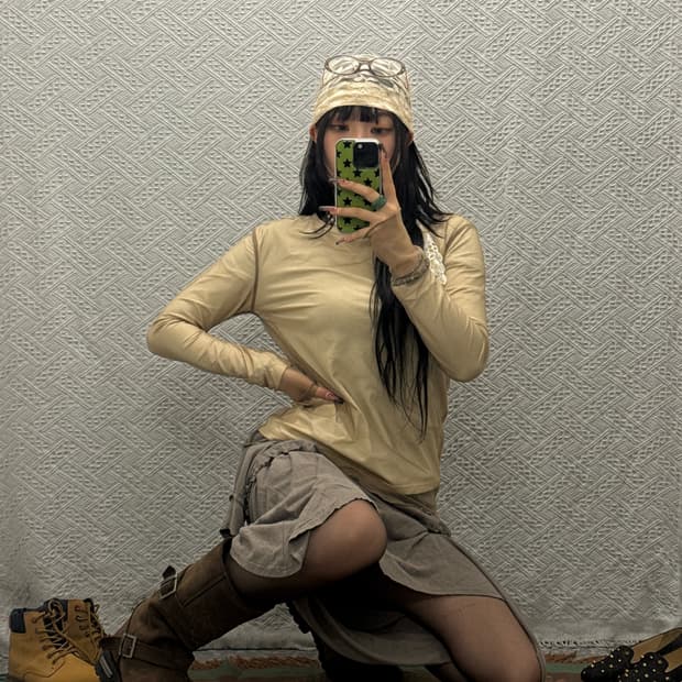 빈티지 시어 시스루 레이어드 블라우스 롱슬리브 K0287