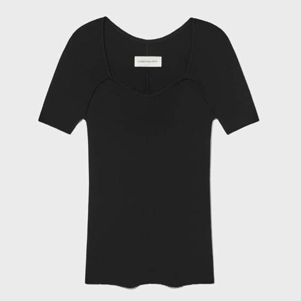 [킨더살몬] 반팔 블랙 니트