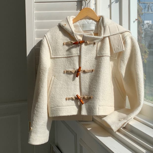 울 태리 더플 떡볶이 숏코트 자켓