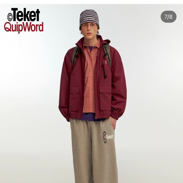 테켓 바람막이 버건디 M사이즈