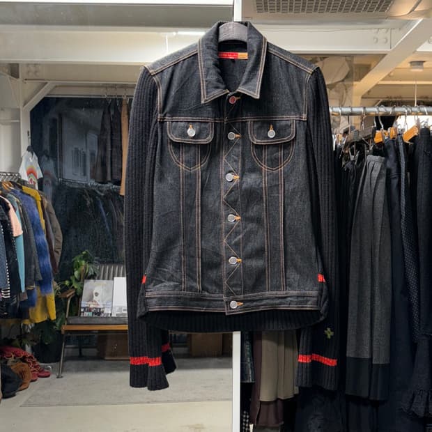 까스텔바작 니트 데님자켓 