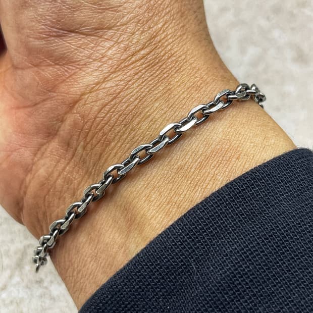 빈티지 노트링크 체인팔찌 4mm