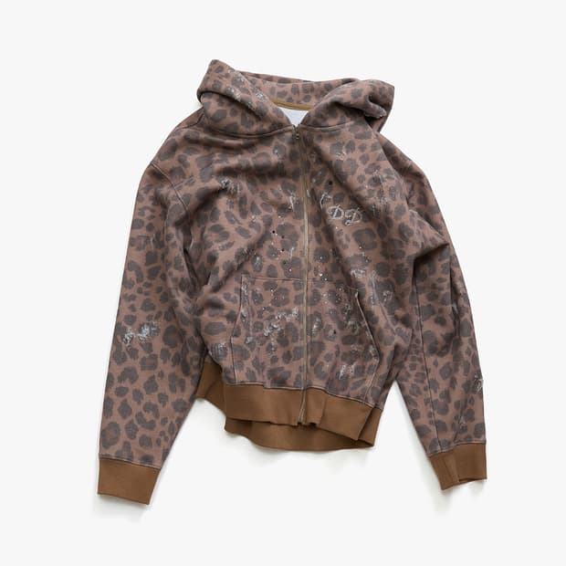 DIRDDY Destroyed Cubic Hoodie Leopard