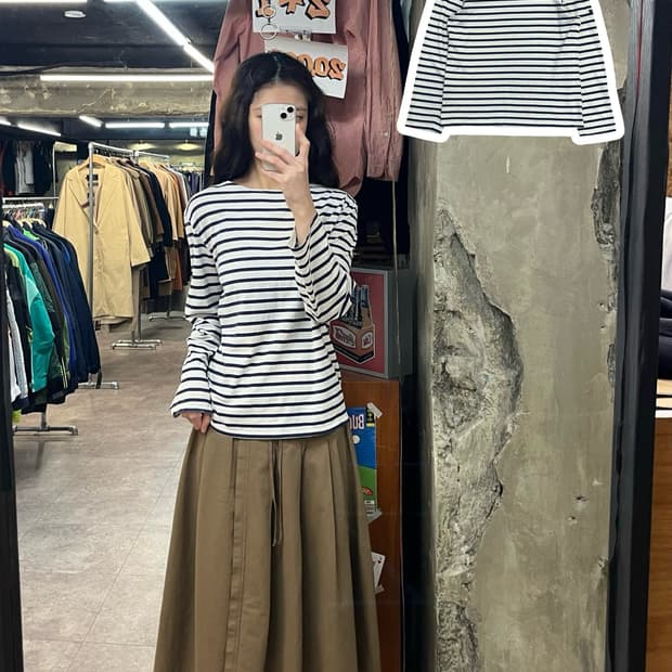 세인트제임스 스트라이프 긴팔티 화이트 #csz3270 