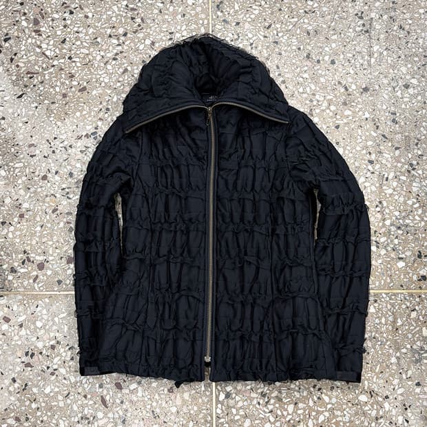 빈티지 레이스 트리밍 하이넥 자켓