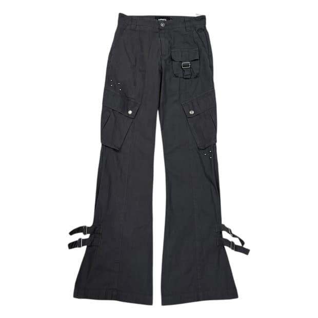 마하그리드 유틸리티 카고 플레어 팬츠 바지 차콜 S