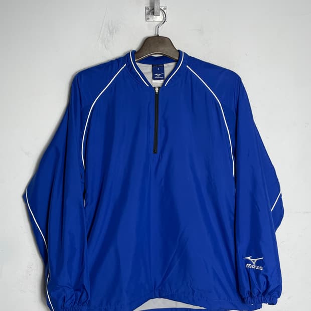 미즈노 블루 하프집업 바람막이