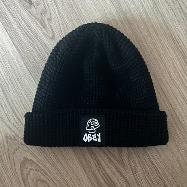 obey , 머쉬룸 로고 와플 비니 