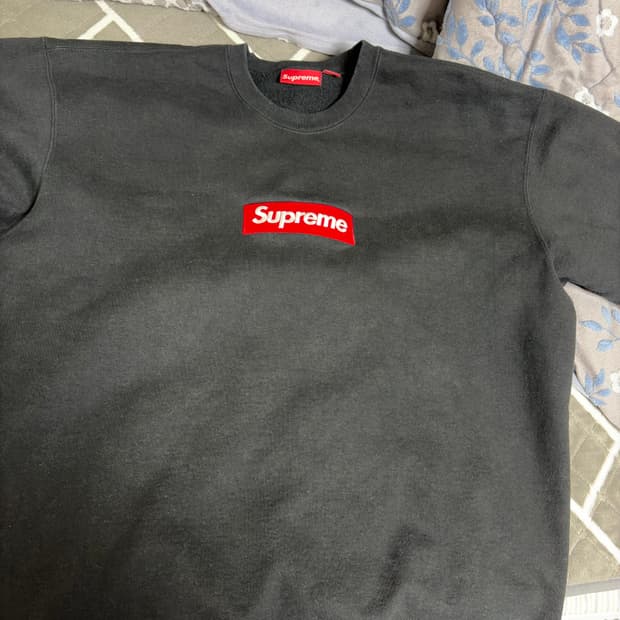 슈프림 박스로고 블랙 맨투맨 스웻셔츠 XL