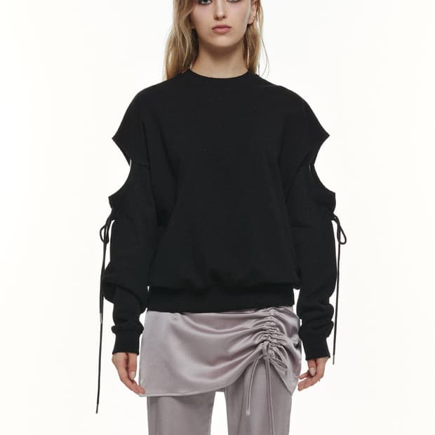 쓰리투에이티 소매트임 맨투맨 (블랙) 새상품 40000