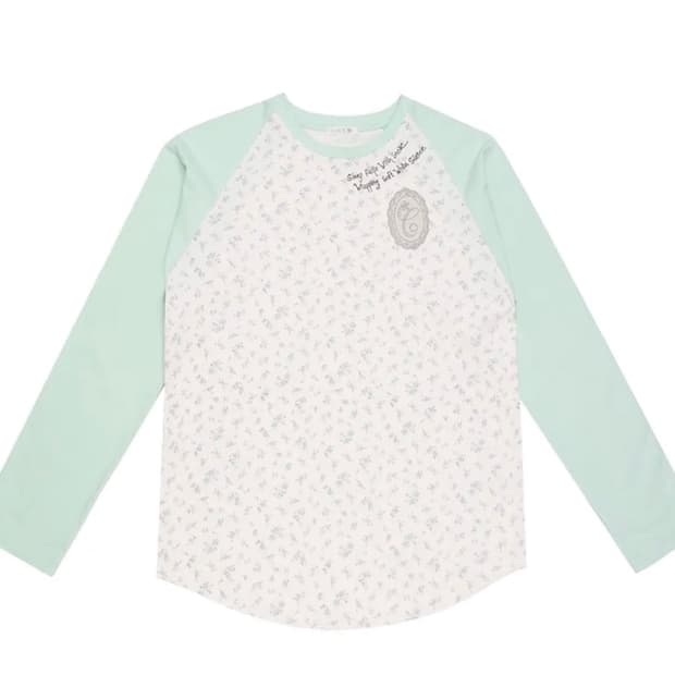 콜로신스 Sleep Well T-shirt Mint&Blue Flower