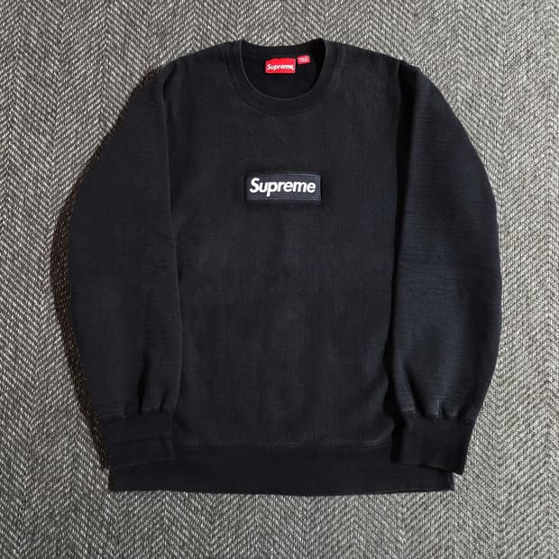 슈프림 15FW 박스로고 블랙 크루넥 맨투맨