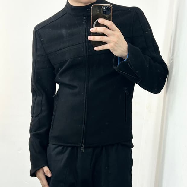 아르마니 익스체인지 투웨이 모직 바이커 자켓