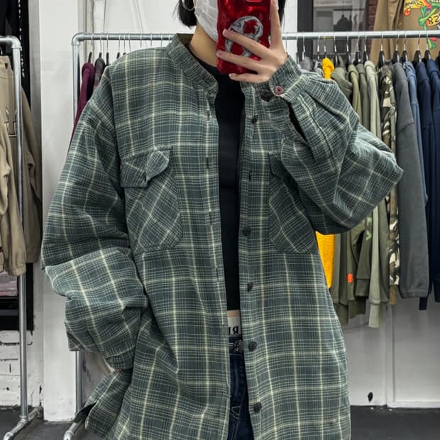 퀵실버 체크 퀄팅 자켓