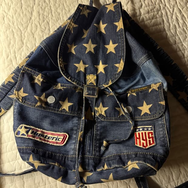 히스테릭글래머 스타 데님 백팩