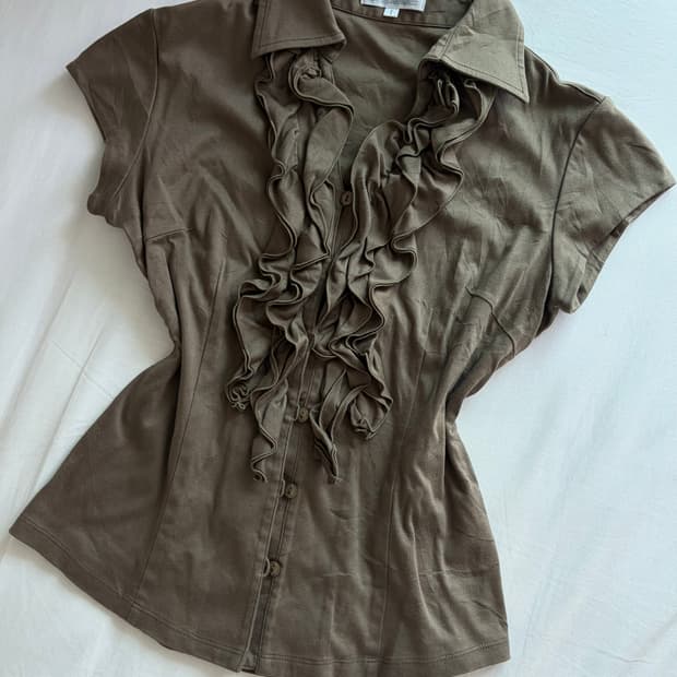 NARACAMICIE 프릴 반소매 셔츠