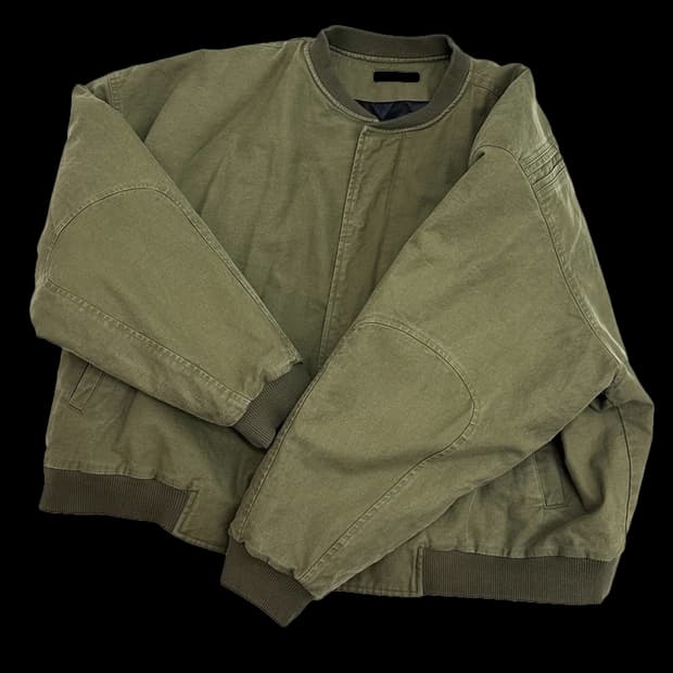 논노드 서퍼 다이 서지 봄버 자켓 빈티지 카키