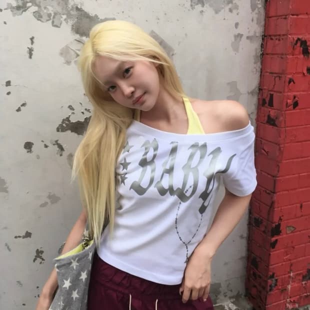 셋업이엑스이 BABY WIDE NECK TOP 원숄더