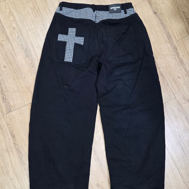 OY 오와이-CHECK MIX WIDE VOLUME PANTS 