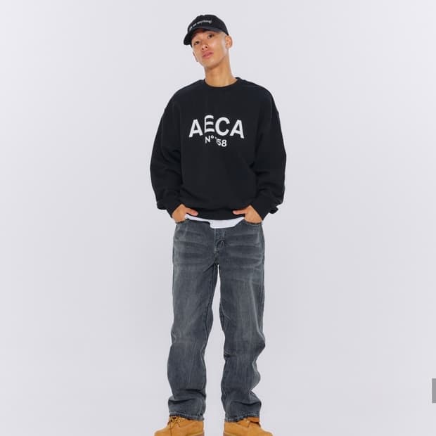 에이카화이트_BIG LOGO SWEATSHIRT-NAVY/WHITE_M