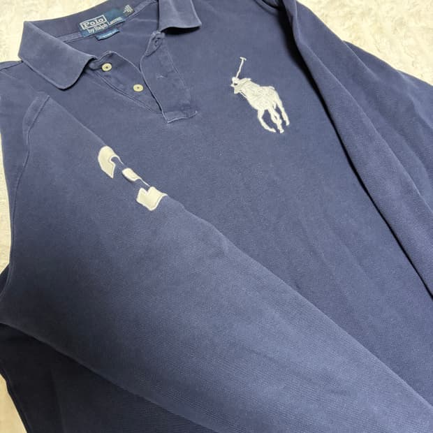 [L] 폴로 픽포니 긴팔 피케티 카라티 네이비