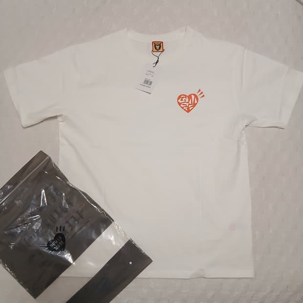 휴먼메이드 화이트 반팔티