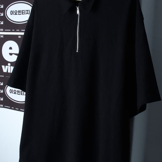 (2XL-3XL) 무신사 스탠다드 반팔 카라 티셔츠 반집업-H36019